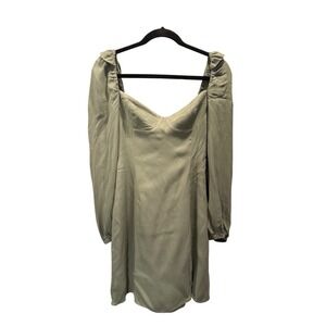 Wilfred Aritzia Novella Sage Green Sz 4 Fairy Babydoll Smocked Mini Dress Dainty